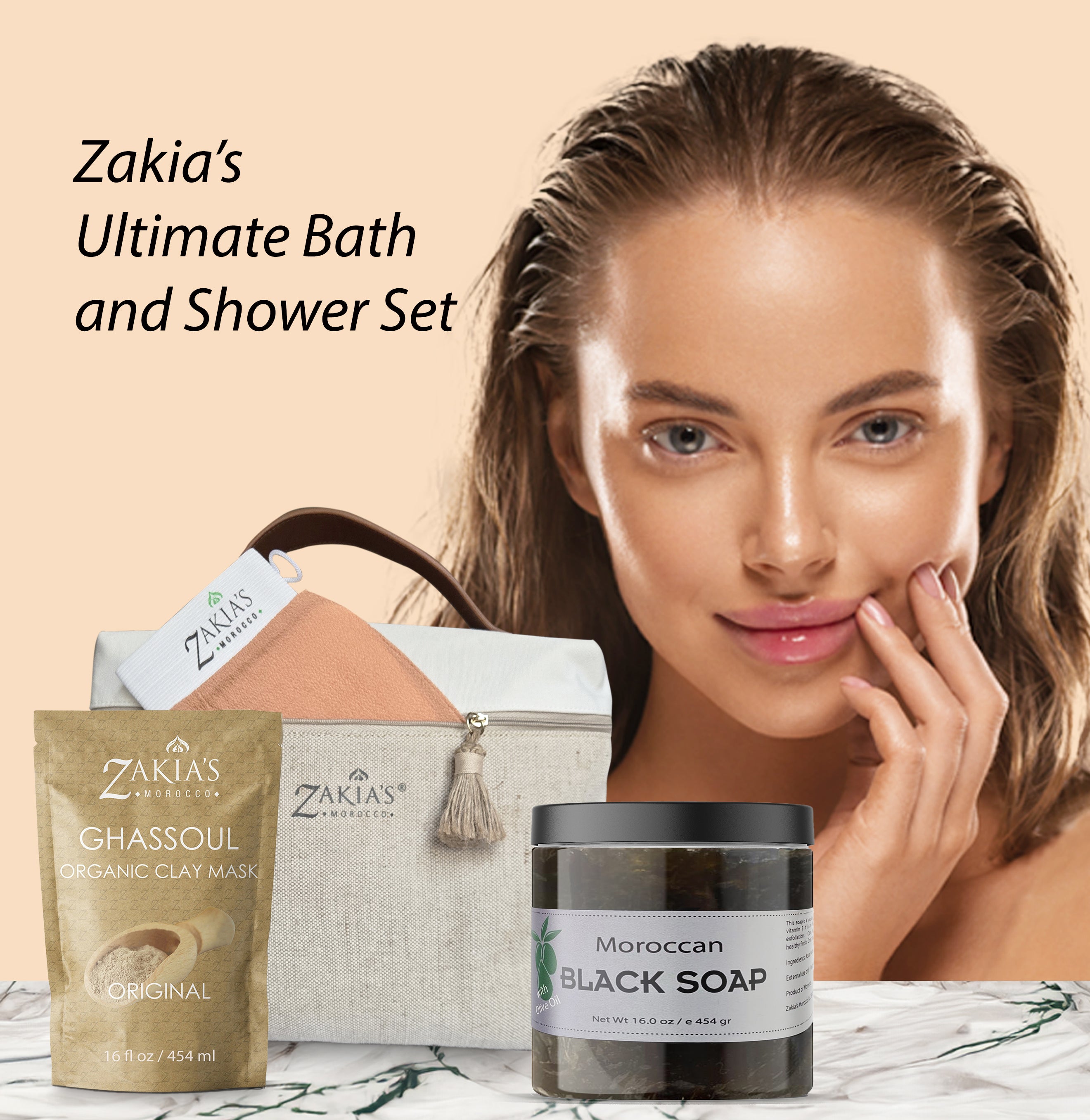Moroccan Bath & Shower Set - Argan Oil – Zakiasmorocco.com
