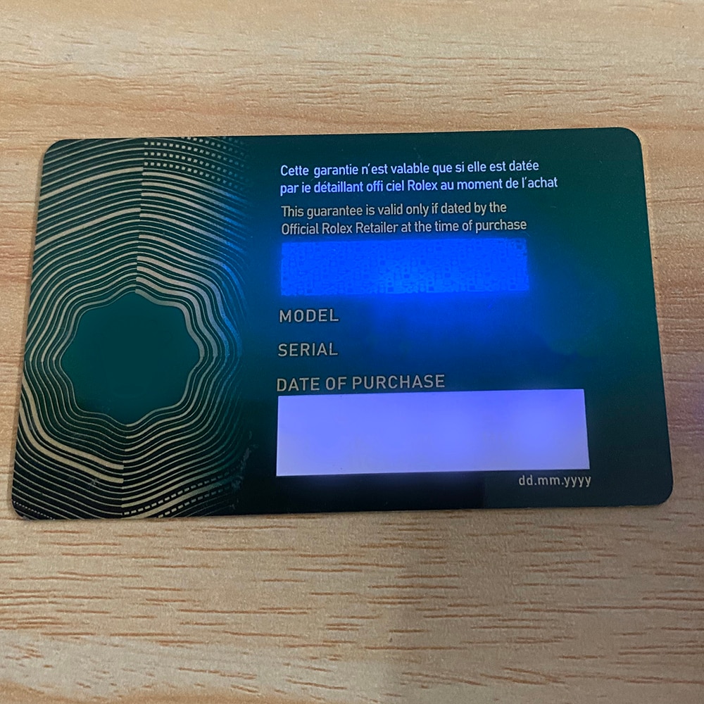 ロレックスの保証書（ギャランティーカード）作成サービス(笑