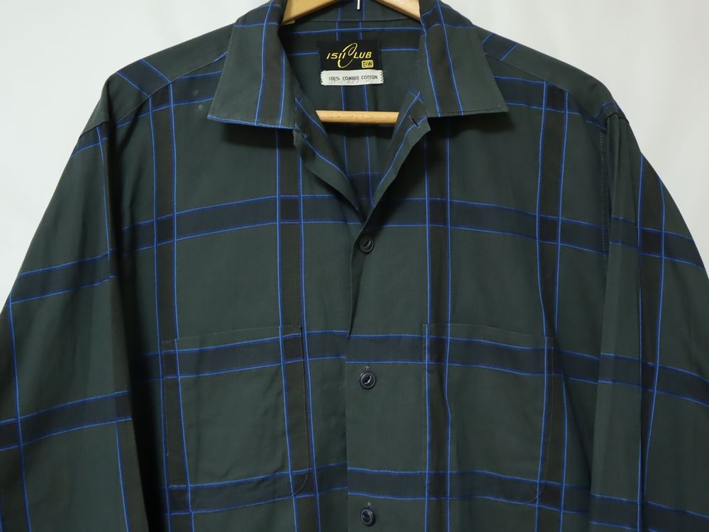 60s USA製 E&W 1511 CLUB ビンテージ チェック柄 オープンカラー 開襟