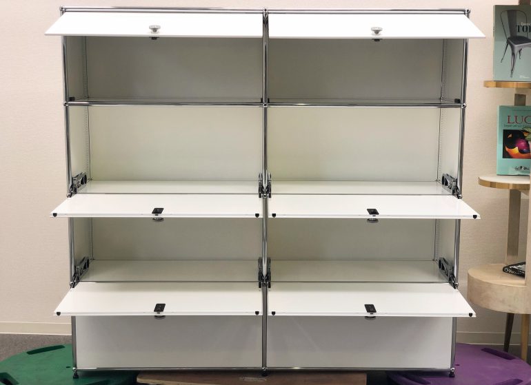□USM/ハラーシステム□2列4段 キャビネット 白 扉鍵付き | 入荷商品