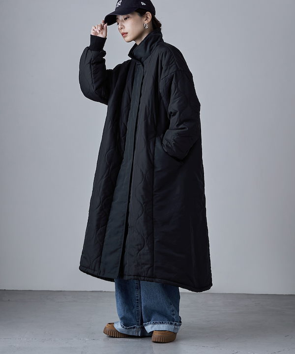 Qoo10 etoll. キルティング切替オフラインロング 無地