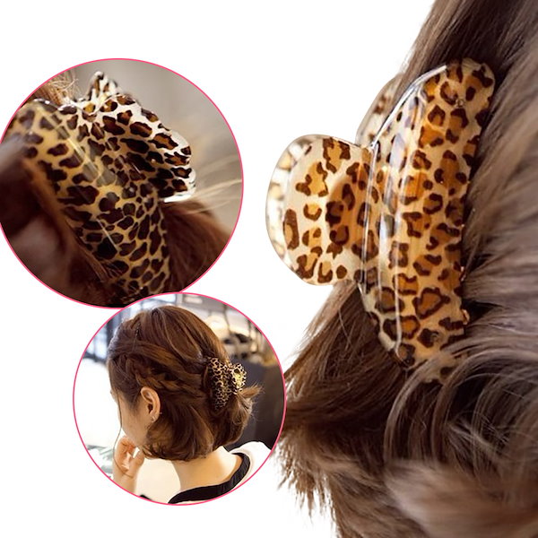 Qoo10] バンスクリップ 4点セット レオパード柄