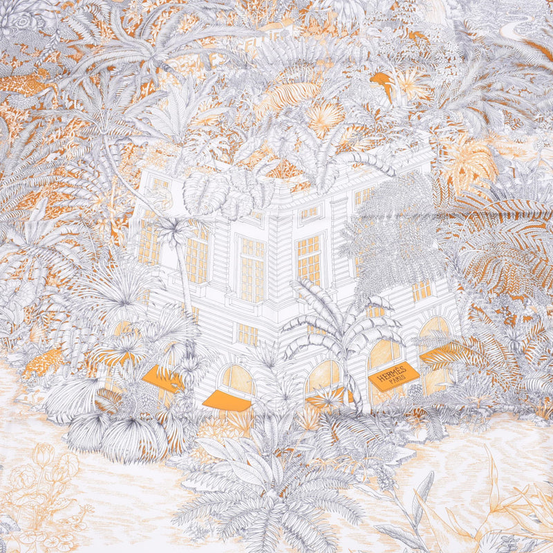 エルメスカレ90 フォーブル・トロピカル 白/ベージュ レディース