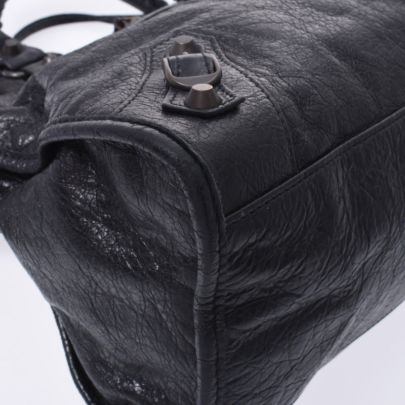 バレンシアガザ シティ 2WAYバッグ 黒 レディース カーフ ハンドバッグ