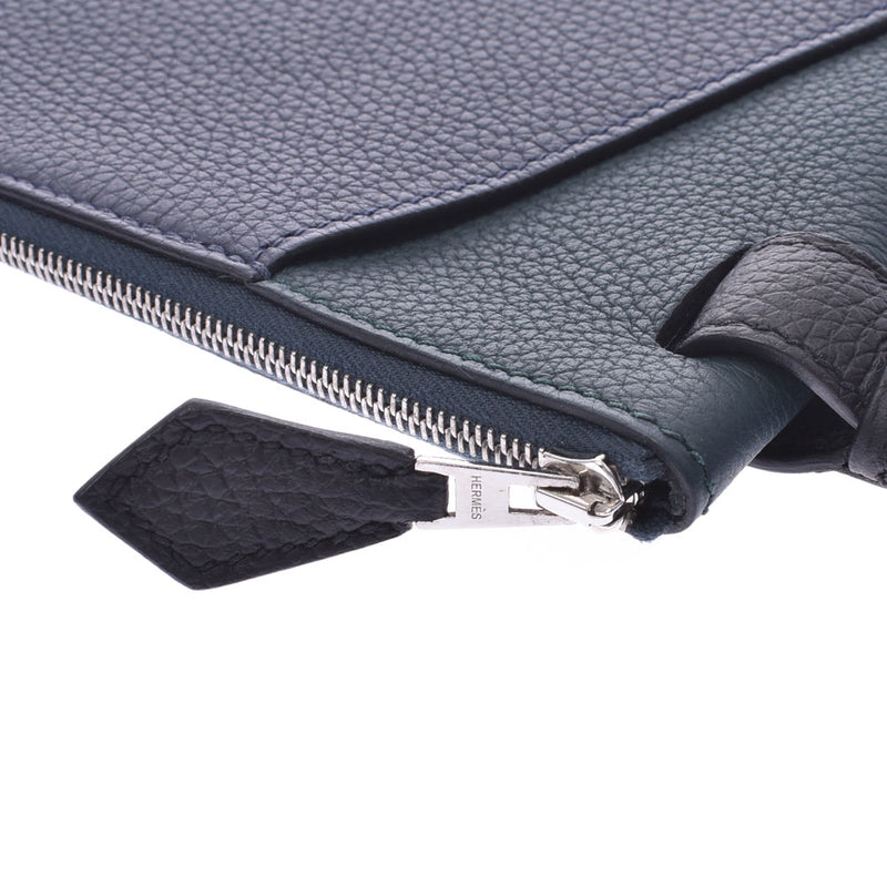 エルメスカバヴェルティージュ24 トリコロール ポーチ ネイビー/ダーク