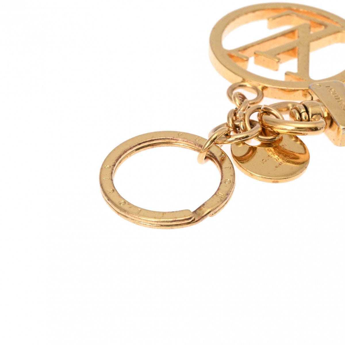 ルイヴィトンバッグチャーム LVサークル ゴールド ユニセックス