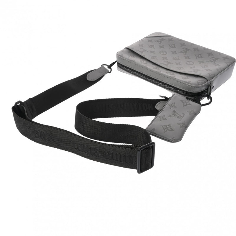 ルイヴィトン デュオメッセンジャー 43036 グレー メンズ レザー