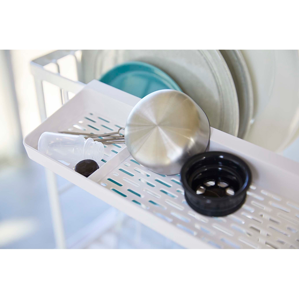 スリムスリーウェイ水切りワイヤーバスケット 2段 タワー ホワイト