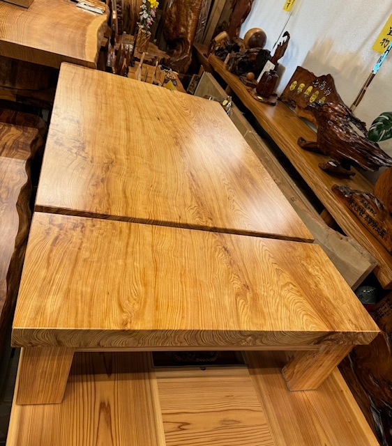 屋久杉角座卓テーブル2台セット168 | 屋久杉テーブル | 屋久杉堂