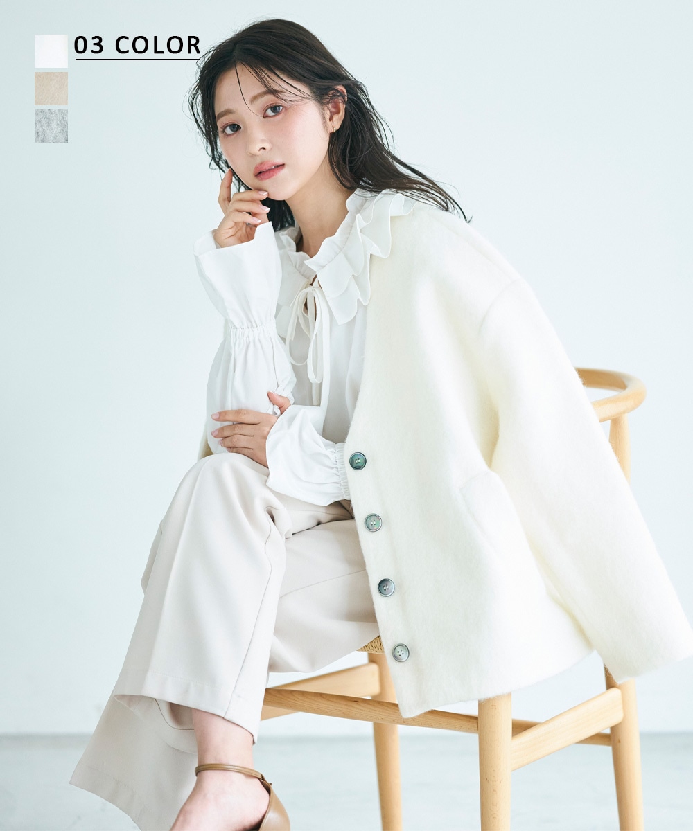 HARUKA DESIGN】Vネックモヘアシャギージャケット【宅配便】 | すべて