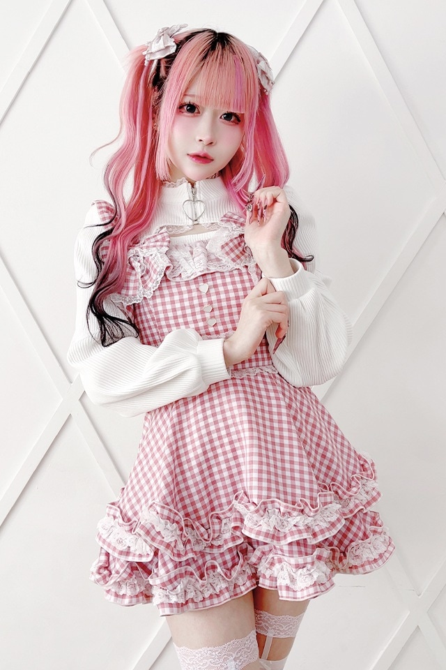 Princess Melody】ダブルりぼんギンガムキャミワンピース - ピンク