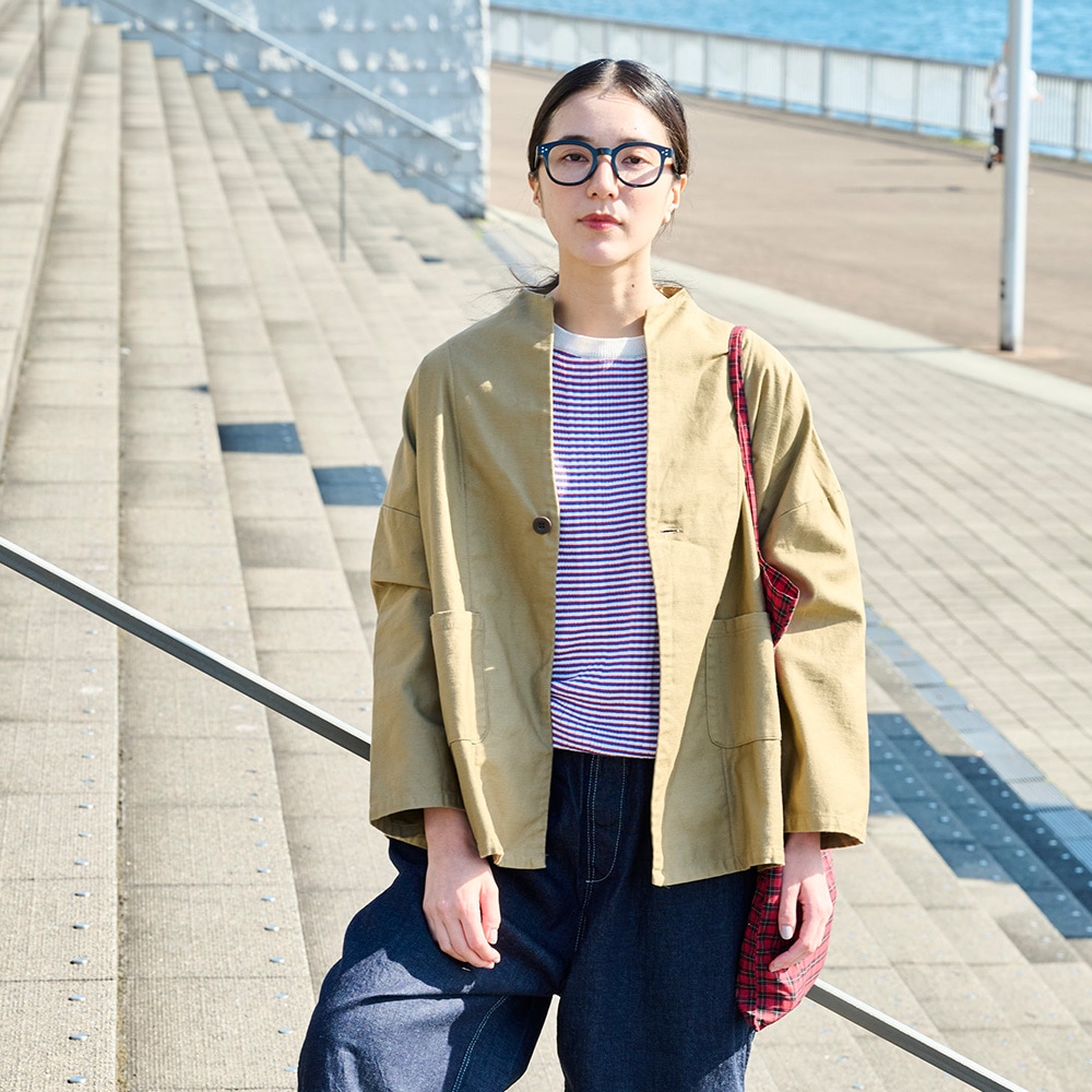 NARU(ナル) ムラ糸ミリタリーバックサテン ノッチジャケット 670810