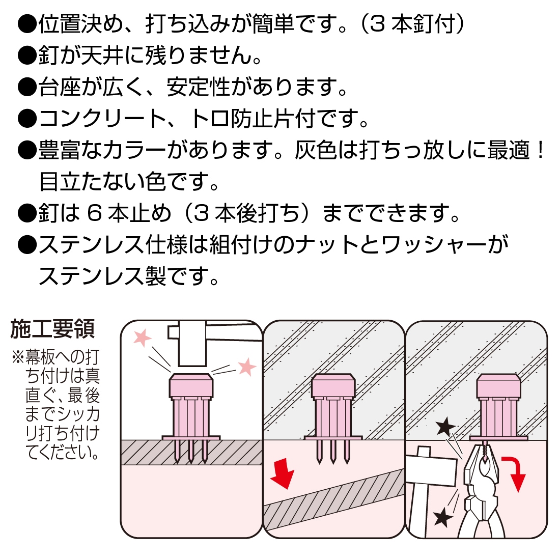 法人限定】MSK-3 ニューカラーインサート 型枠用 W3/8ボルト用 50個位