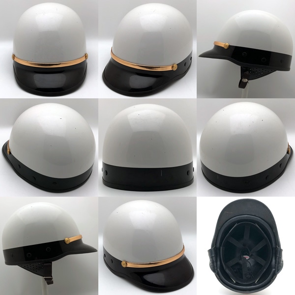 60's BELL TOPTEX POLICE WHITE × BLACK 58cm | SPEED ADDICT