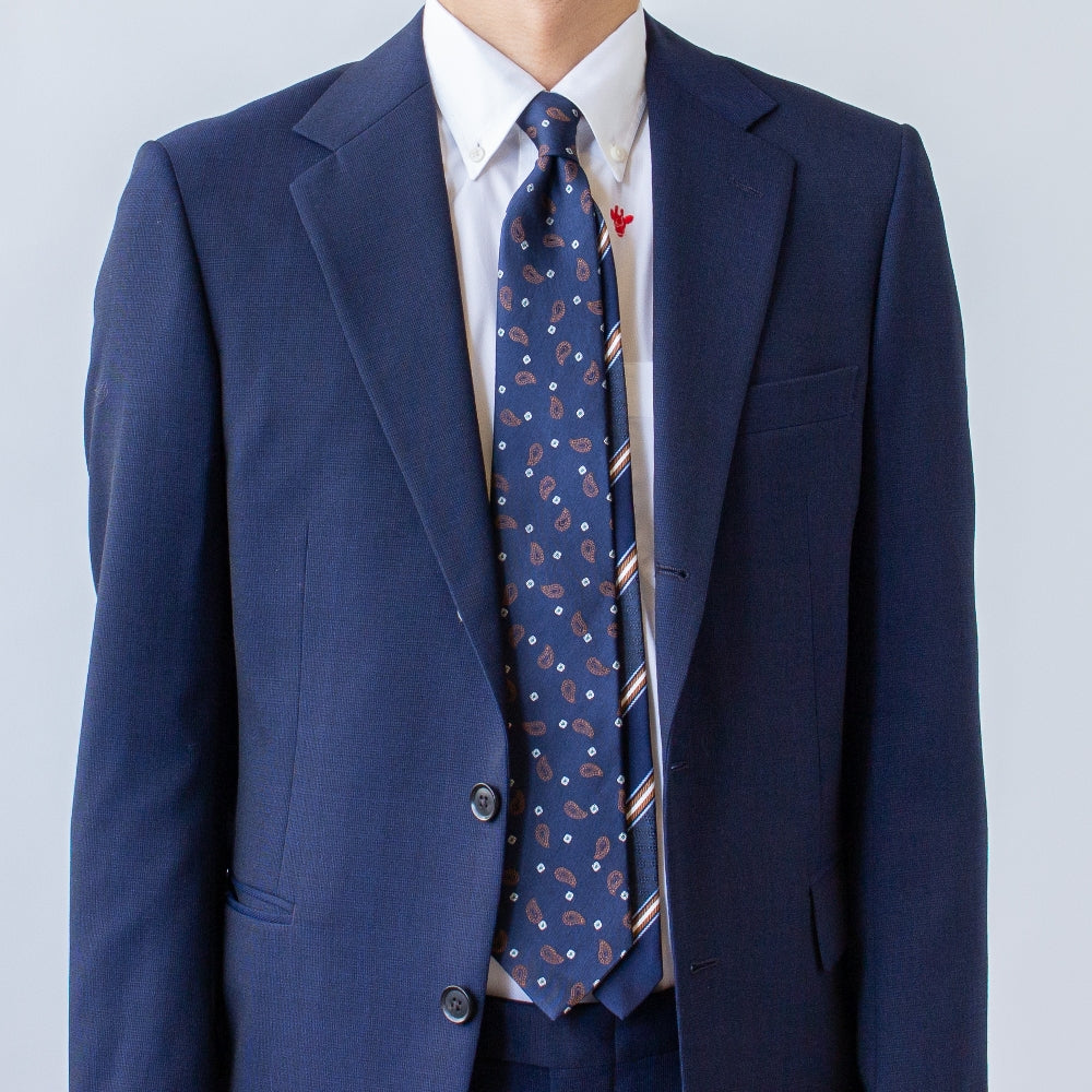 だんだん、ダンディズム｜ペイズリー小紋チップレジメンタルタイ