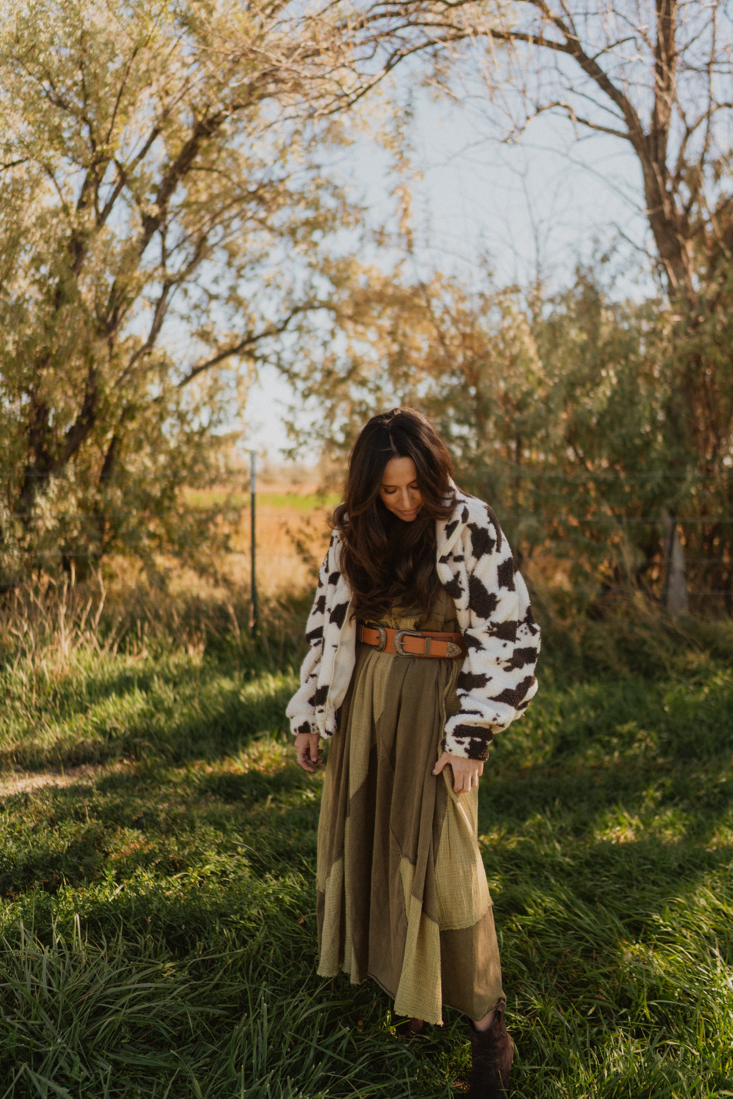 Cow Print Sherpa Jacket – Goldie Lew Jewelry