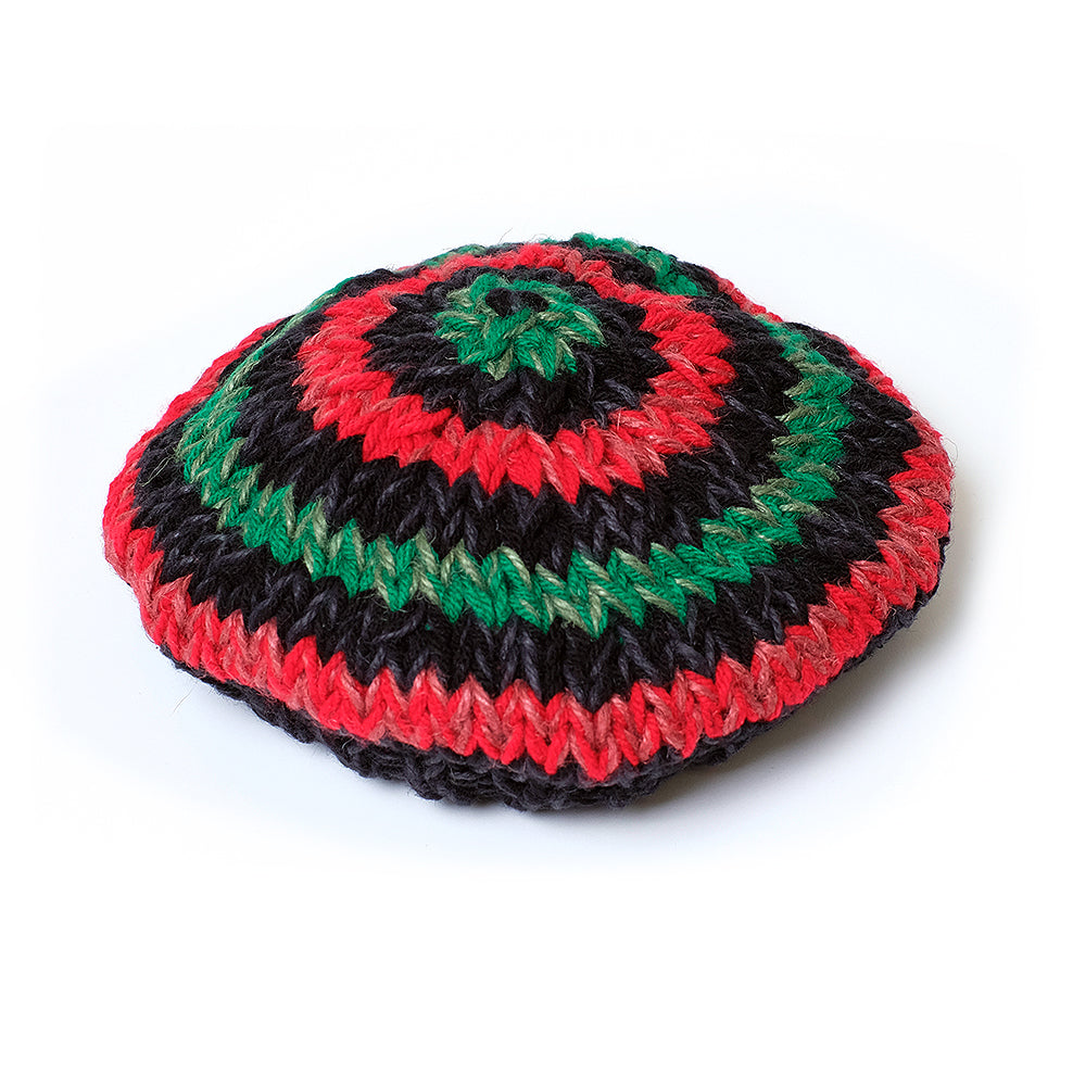 Goya Gumbani x Nicholas Daley Hand Knitted Beret - Red / Green