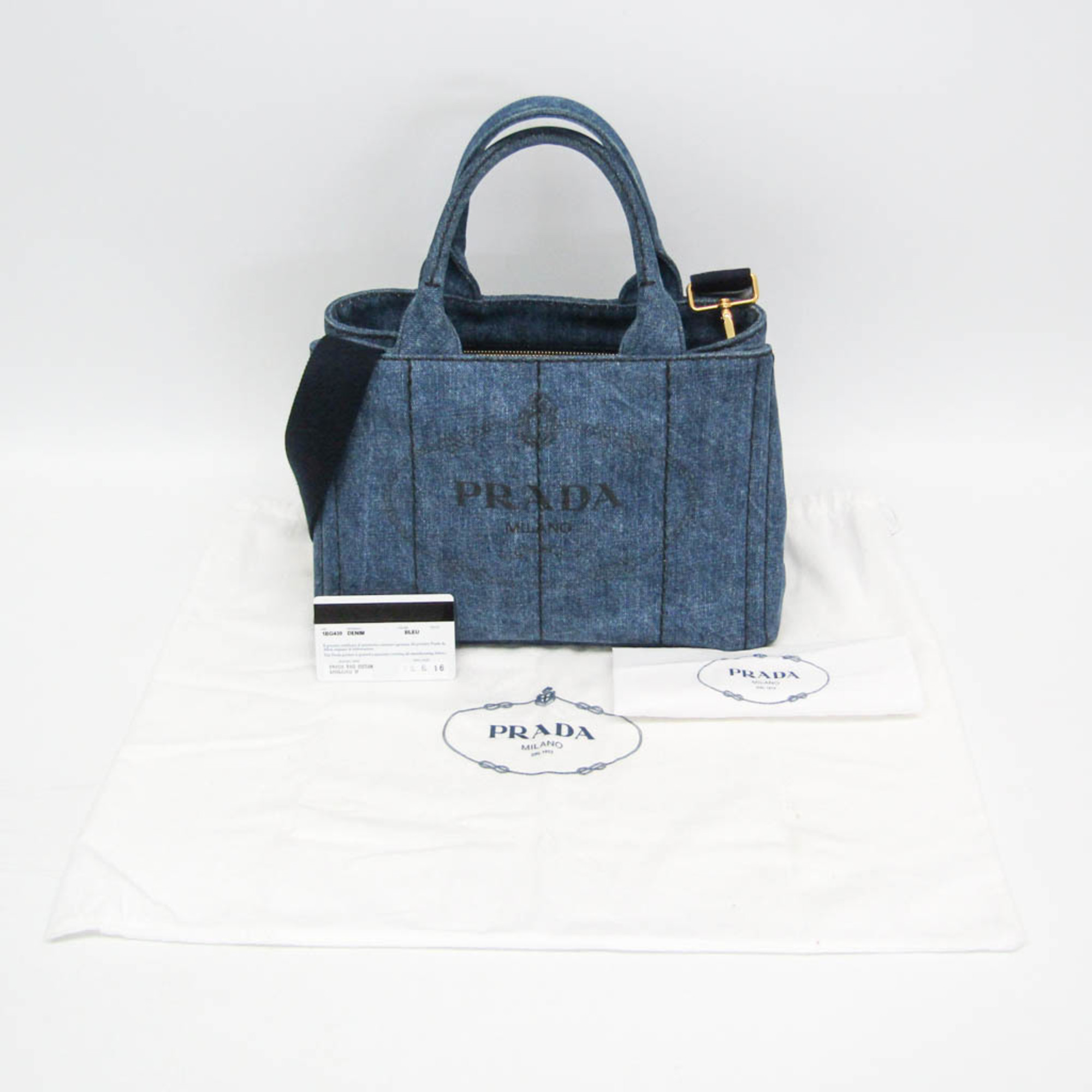 プラダ(Prada) カナパ 1BG439 レディース デニム ショルダーバッグ