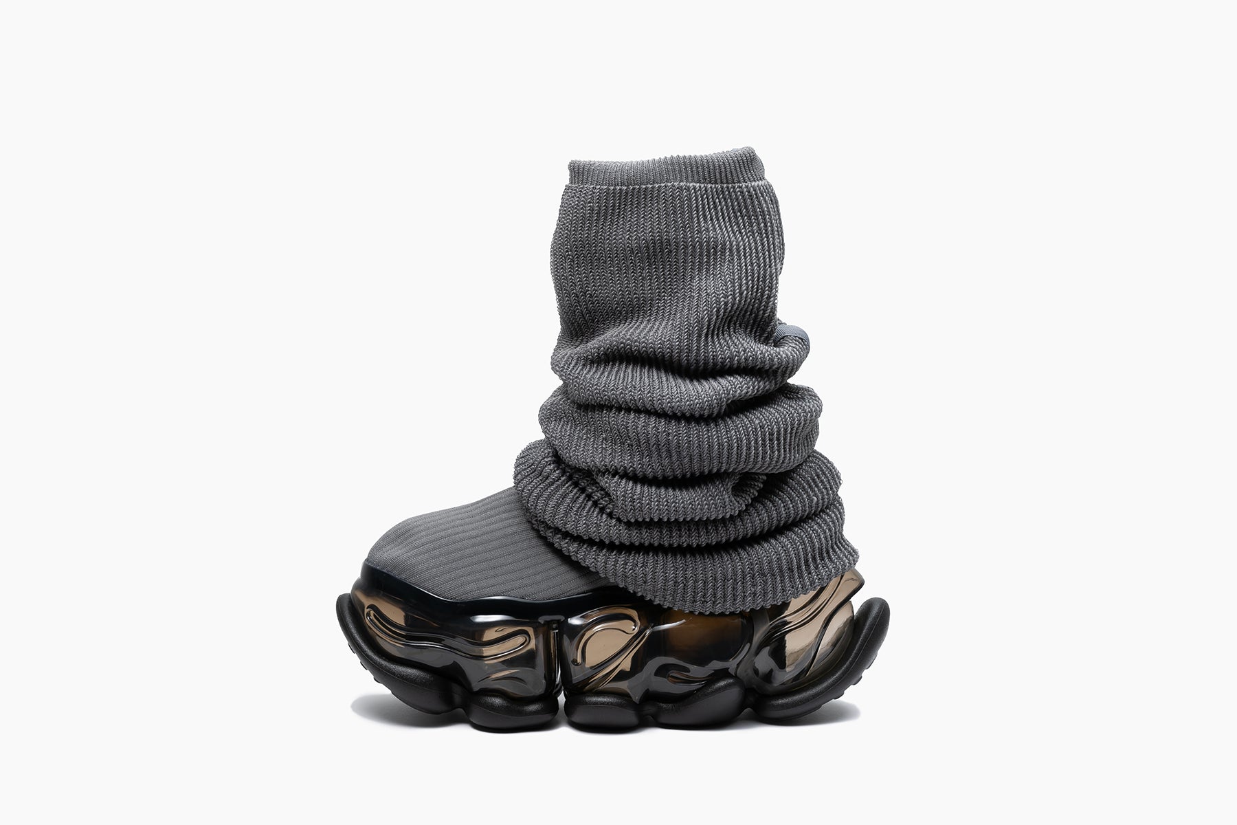 SKYSCRAPER LOOSE SOCKS KNIT - GRAY / BLACK (スカイスクレーパー