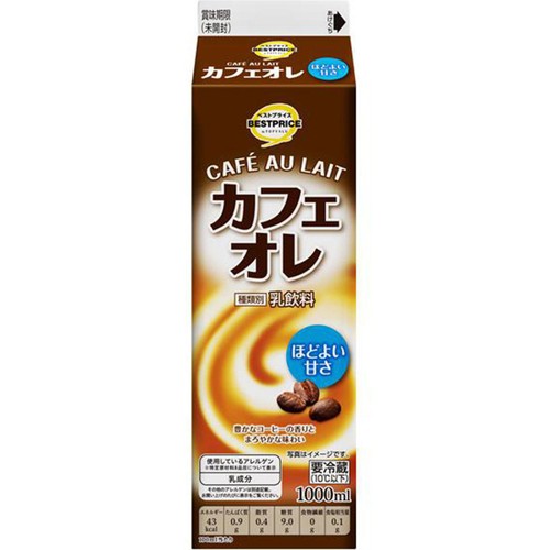 カフェオレ 1000ml トップバリュベストプライス Green Beans