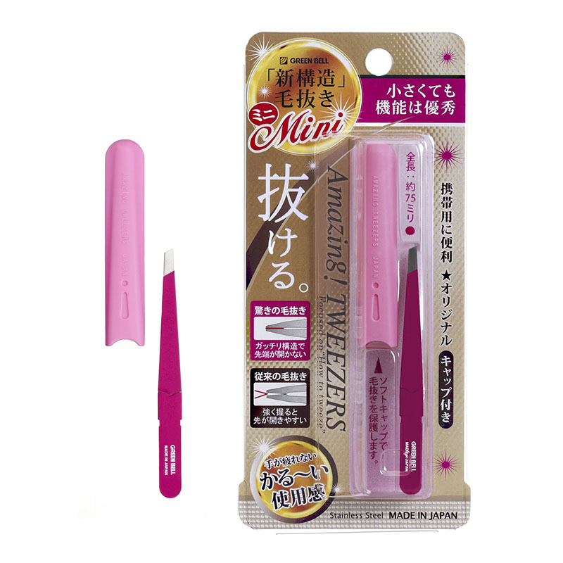 Amazing tweezers, Mini Size, Slant Tip/ Rose | Green Bell Official