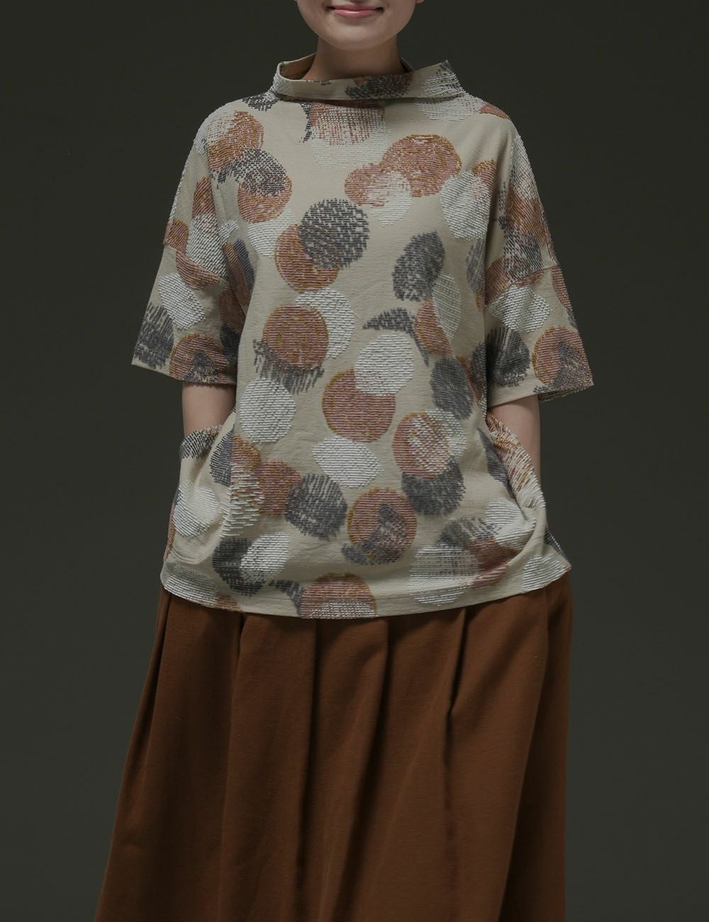 バイカラー二重織スカート菩提樹（ぼだいじゅ） | 石見銀山 群言堂