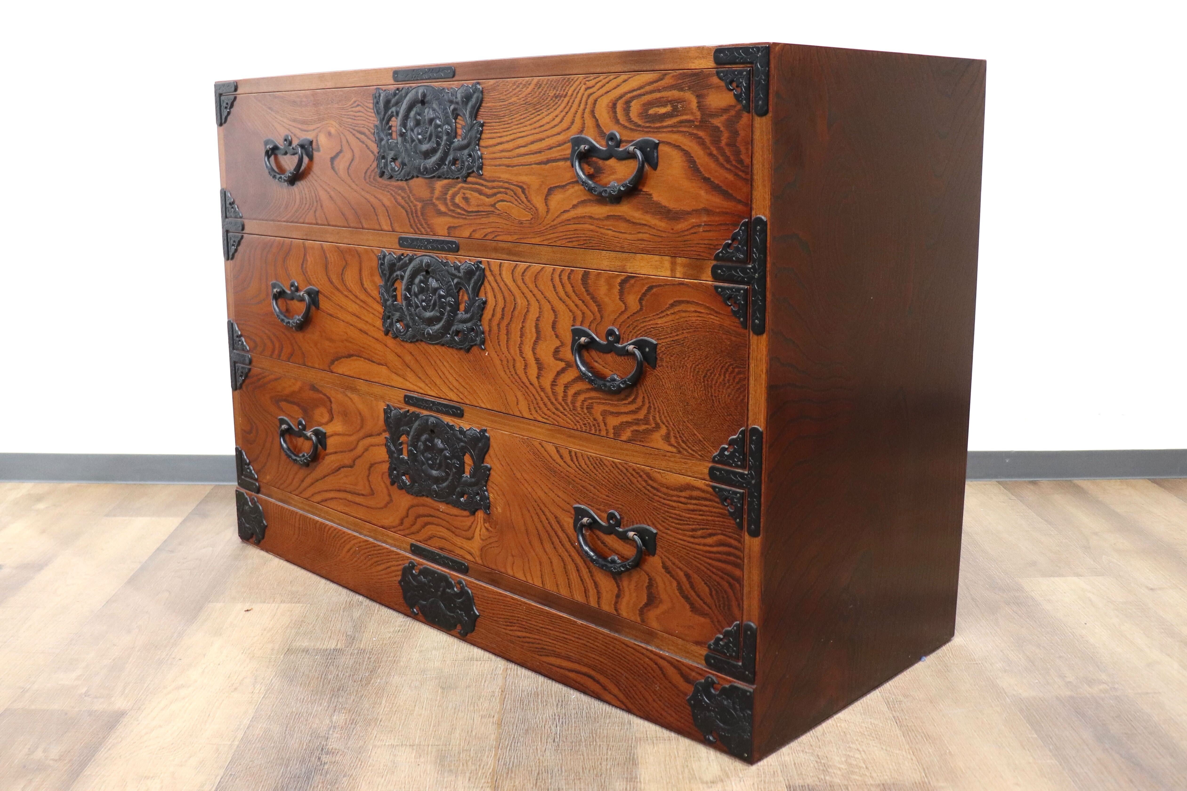 GMHN263B○岩谷堂箪笥 整理箪笥 時代箪笥 和箪笥 3段チェスト 伝統工芸