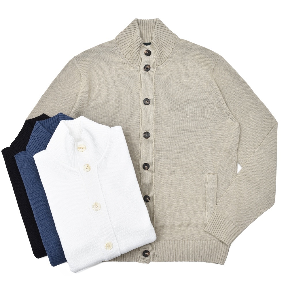 ZANONE（ザノーネ）7ゲージリネンコットンスタンドカラーニット