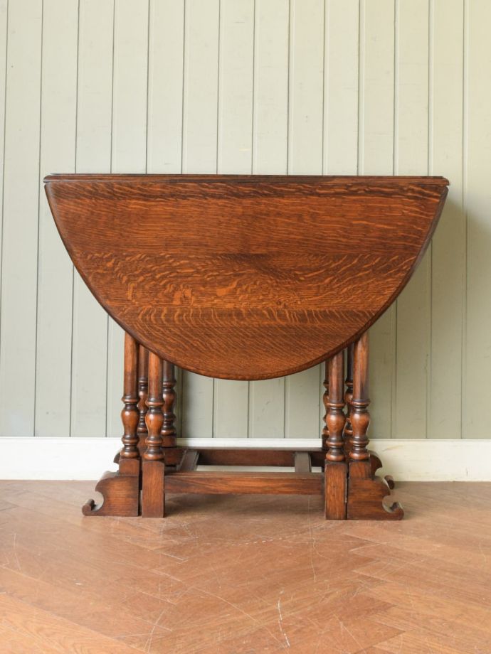 英国アンティークの伸長式テーブル、おしゃれなゲートレッグテーブル(q