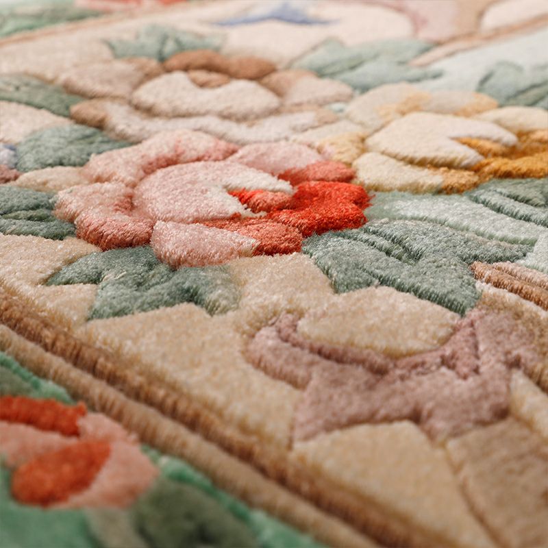 手織り 花柄 「シルク緞通」 | Happy Rug Market