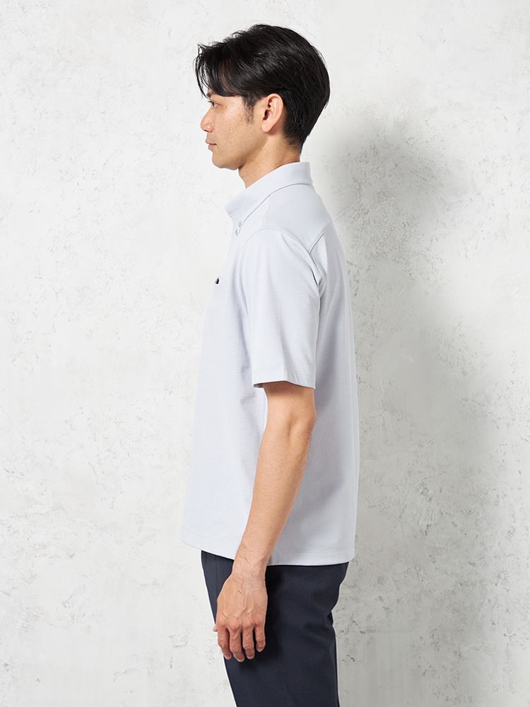 サックス 【M3 LABO?】半袖 ポロシャツ 無地 春夏 | スーツ・紳士服の