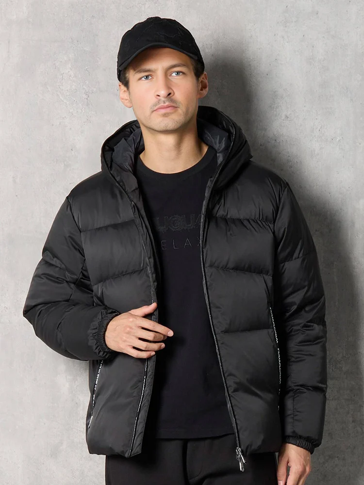 ブラック 【1PIU1UGUALE3 RELAX】LOGO ジップダウンジャケット 秋冬