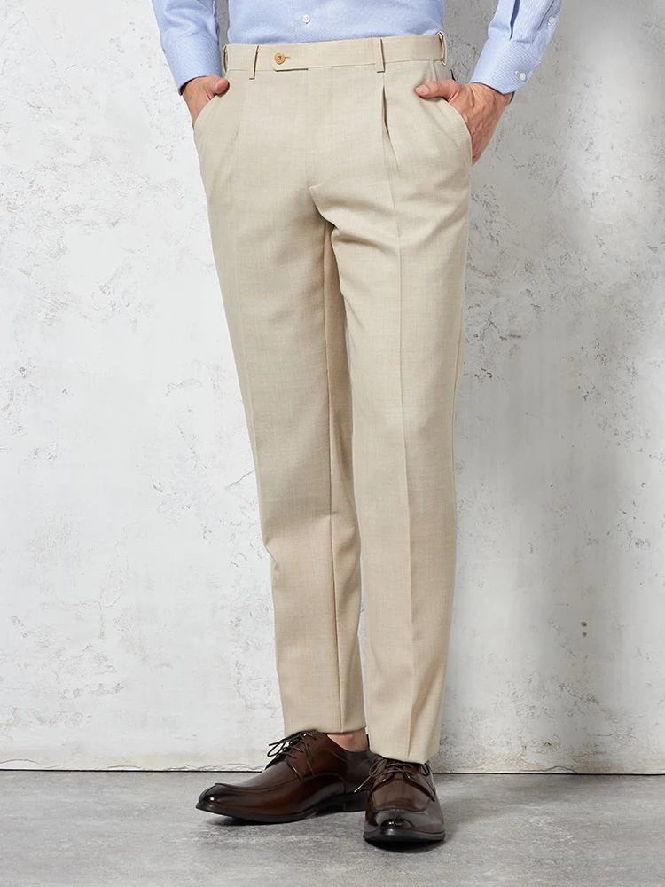 ウール100％】パンツ ワンタック イタリア マルラーネ社製生地