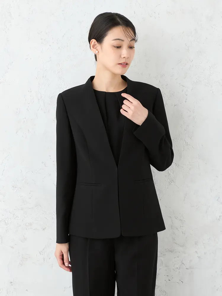 INDIVI LIFE】ノーカラージャケットパンツフォーマル 上下