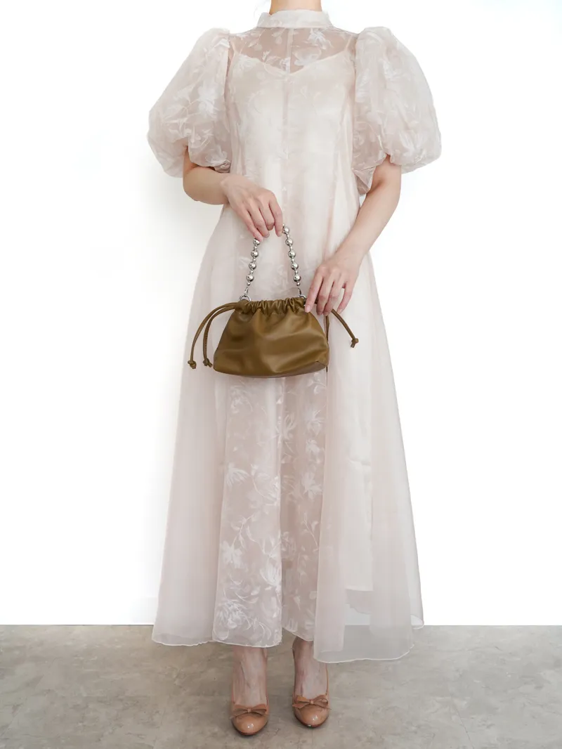 Acka.（エーシーケーエー）puffy sheer flower dress（ベージュ/2