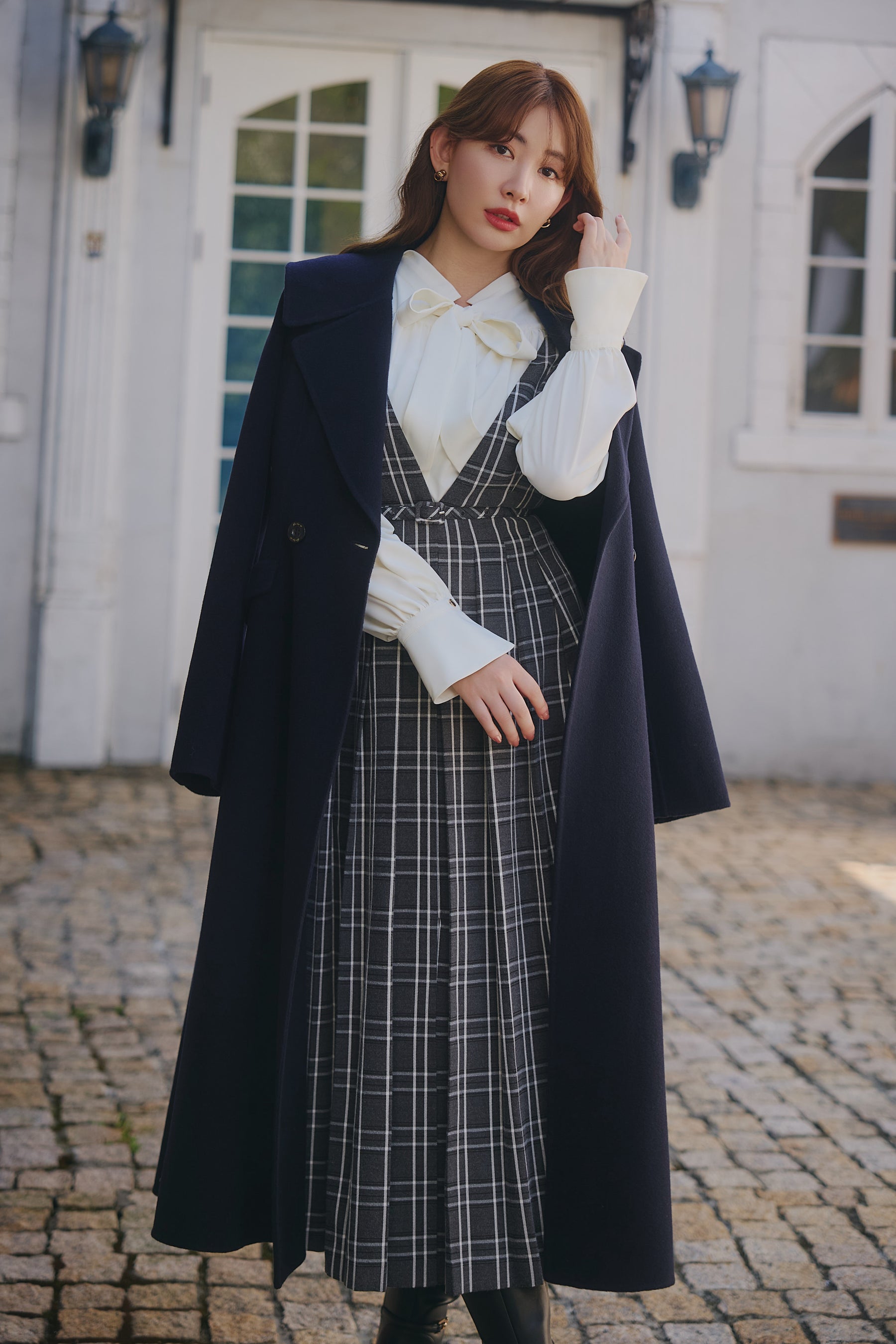 新色】Classic Plaid Jumper Dress
