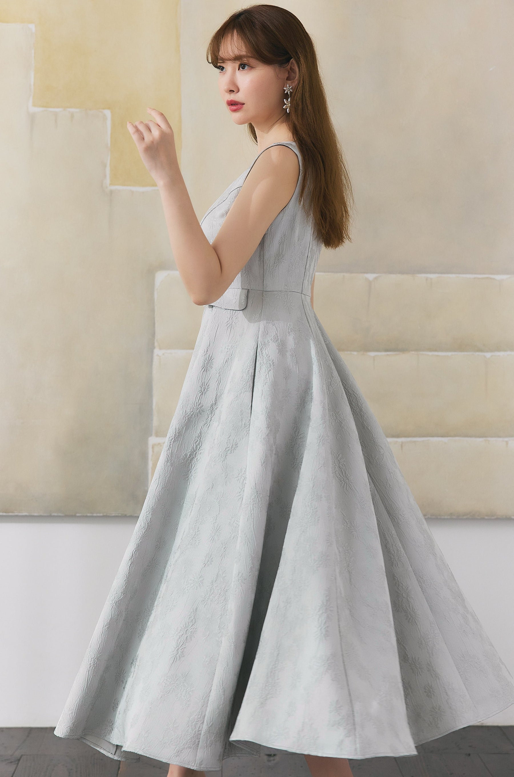 新色】Classic Floral Jacquard Dress