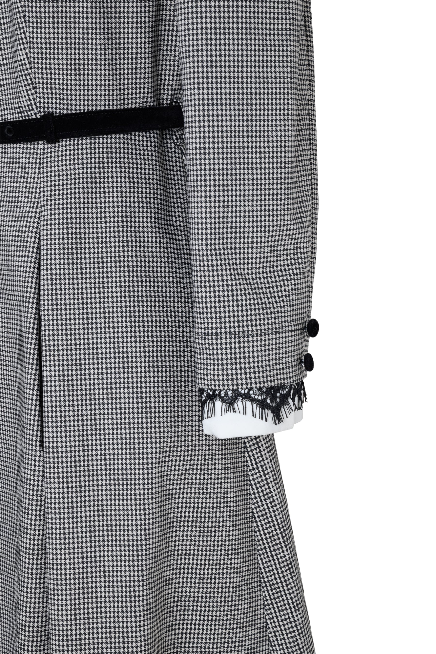 Classic Monochrome Check Midi Dress