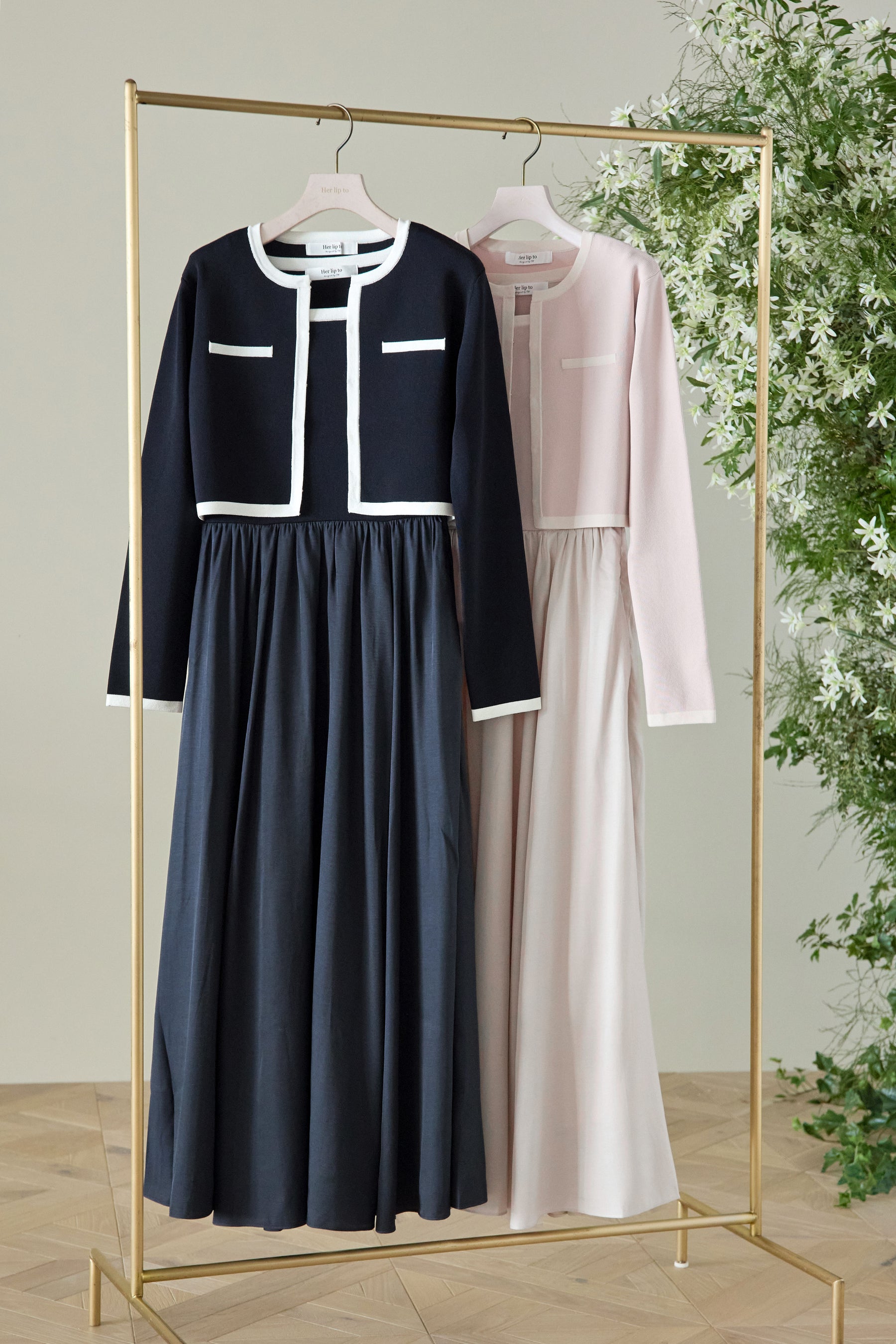 新色】Bicolor Knit Dress Set