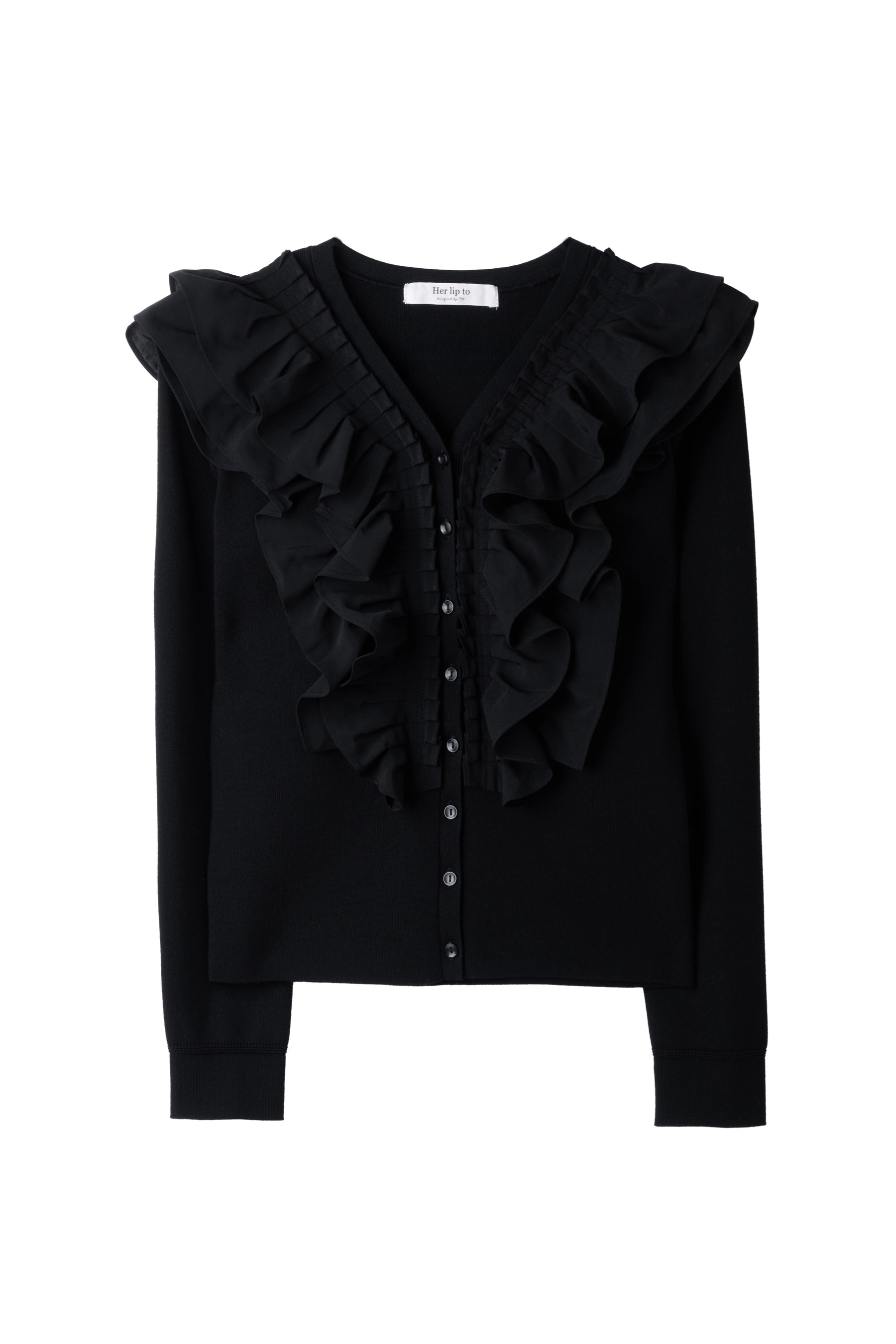 Ruffle Pleated Knit Cardigan