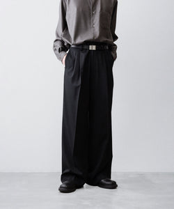 ssstein / シュタイン】LONG WIDE TROUSERS (2/60 WOOL GABARDINE
