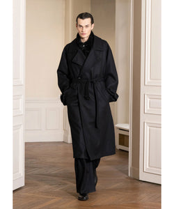 ssstein / シュタイン】OVERSIZED DOUBLE BREASTED COAT - BLACK