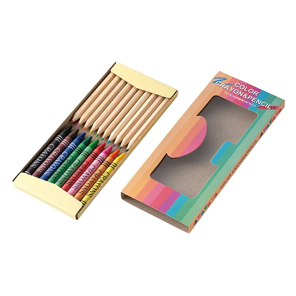 クレヨン＆色鉛筆19Pセット【販促花子ノベルティ】