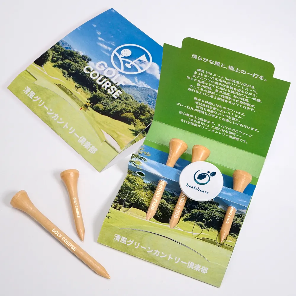 オリジナル ゴルフティーセットマーカー付き(ロング3本+ショート2本