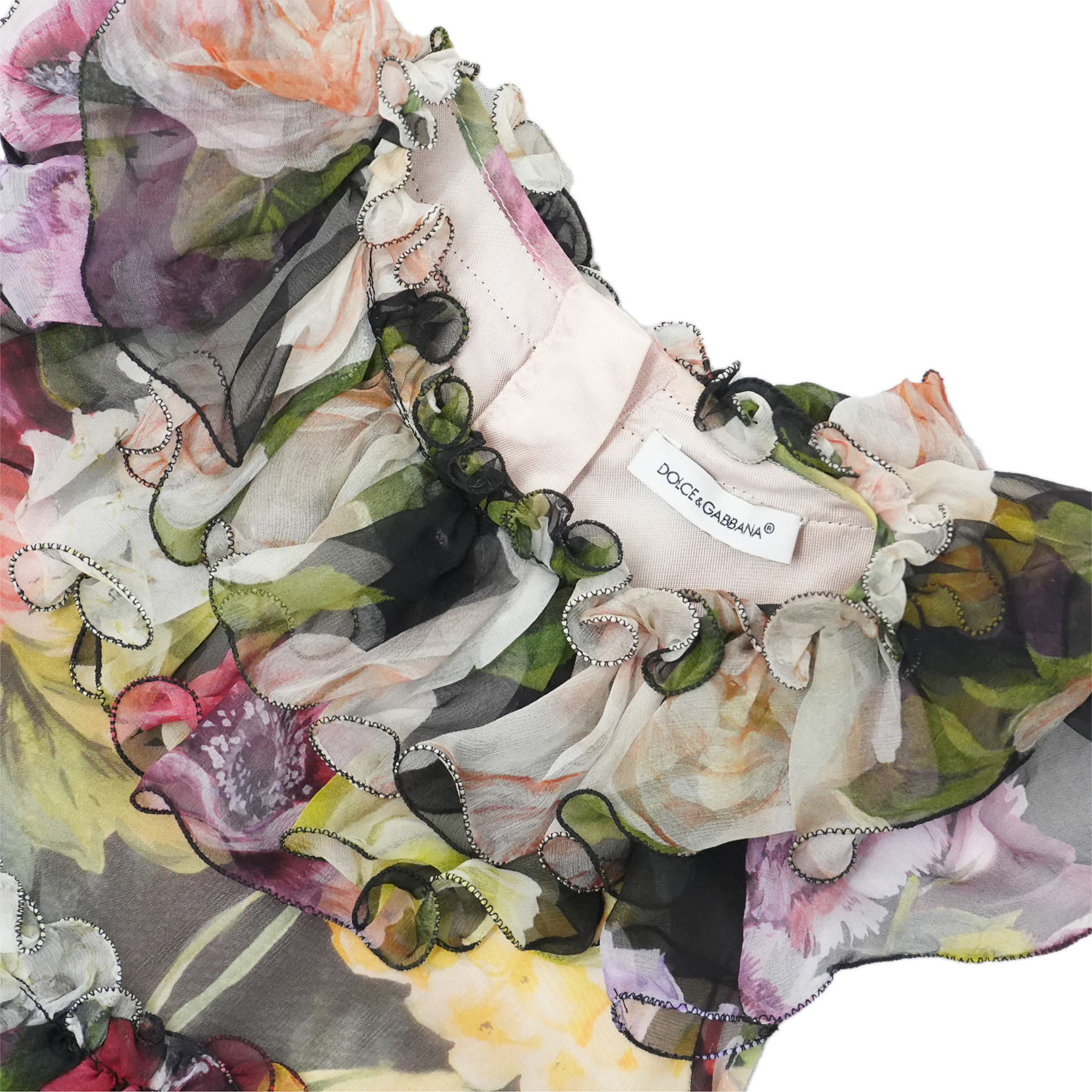 DOLCE ＆ GABBANA 花柄プリント シルクロングドレス