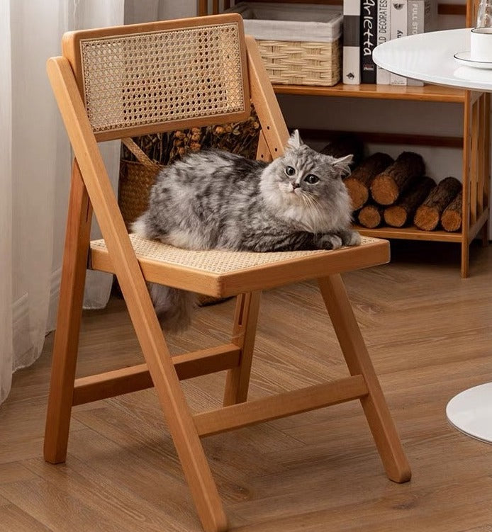 ハンドメイド折り畳みラタンチェア – home-deco