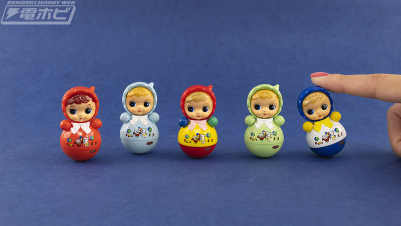 昭和レトロな玩具をミニチュア化した「おきあがりポロンちゃん mini