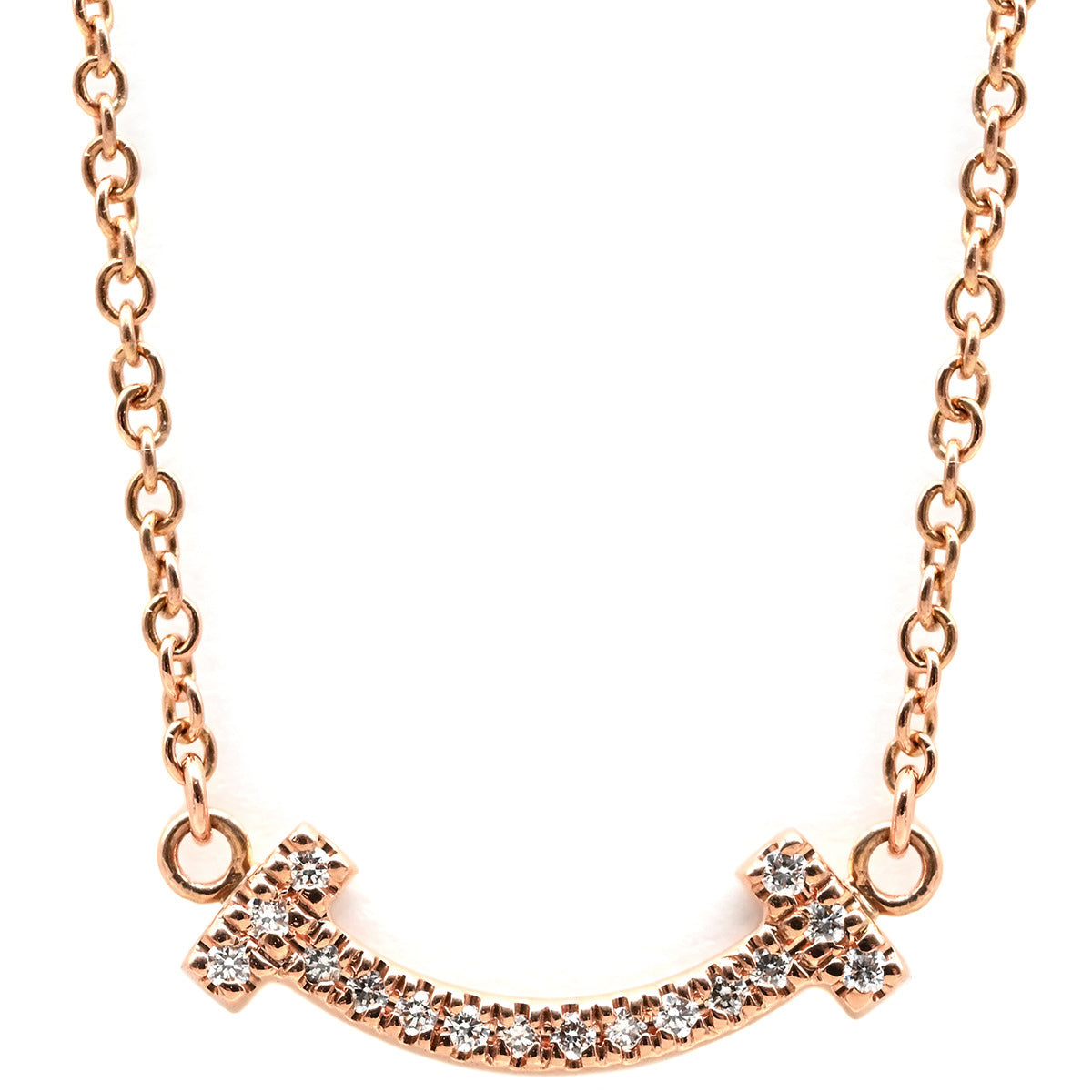 ティファニー Tiffany & Co Tスマイル ミニ ダイヤペンダント ローズ