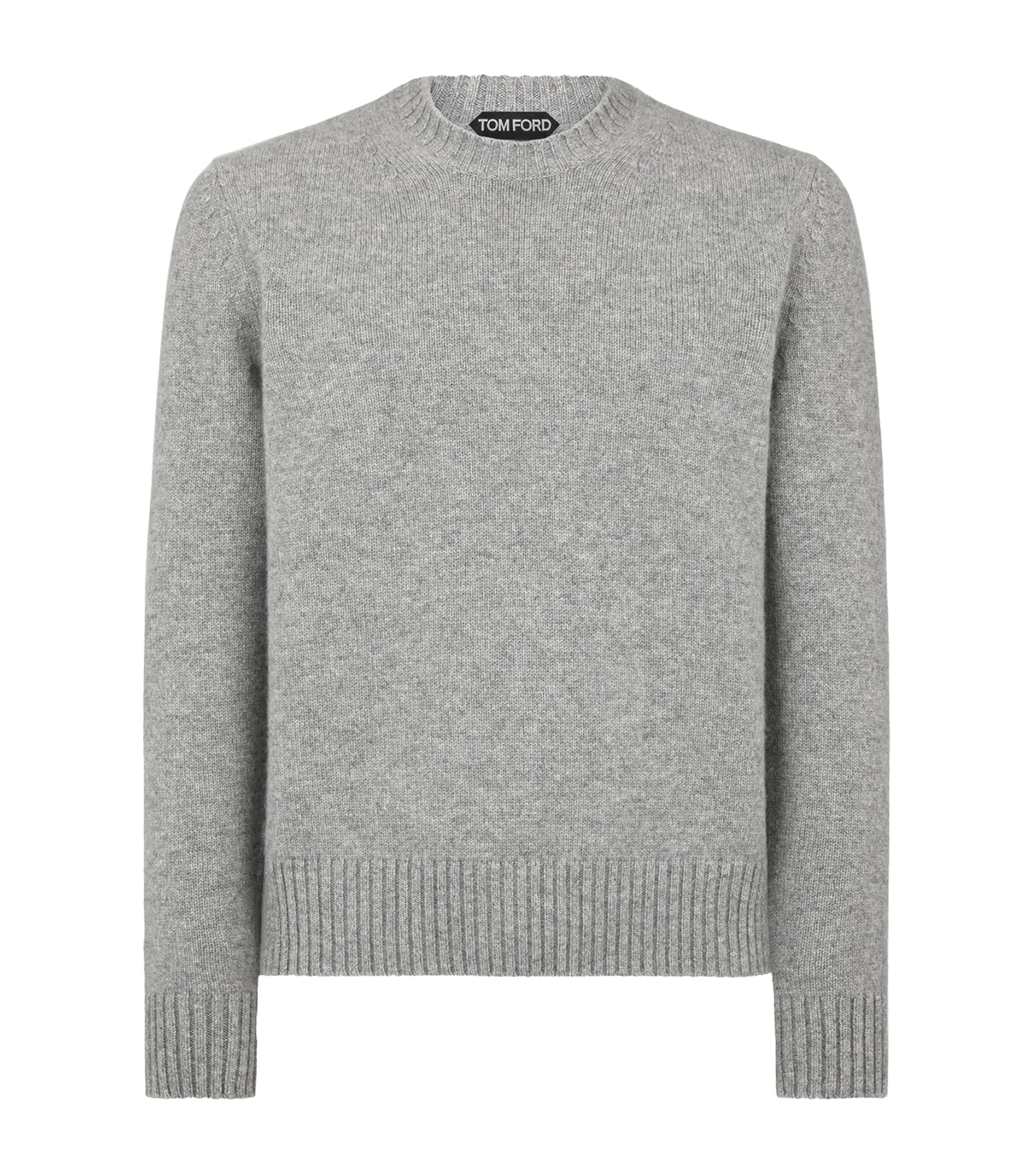 TOM FORD Grey Cashmere Crew-Neck Sweater | Harrods US
