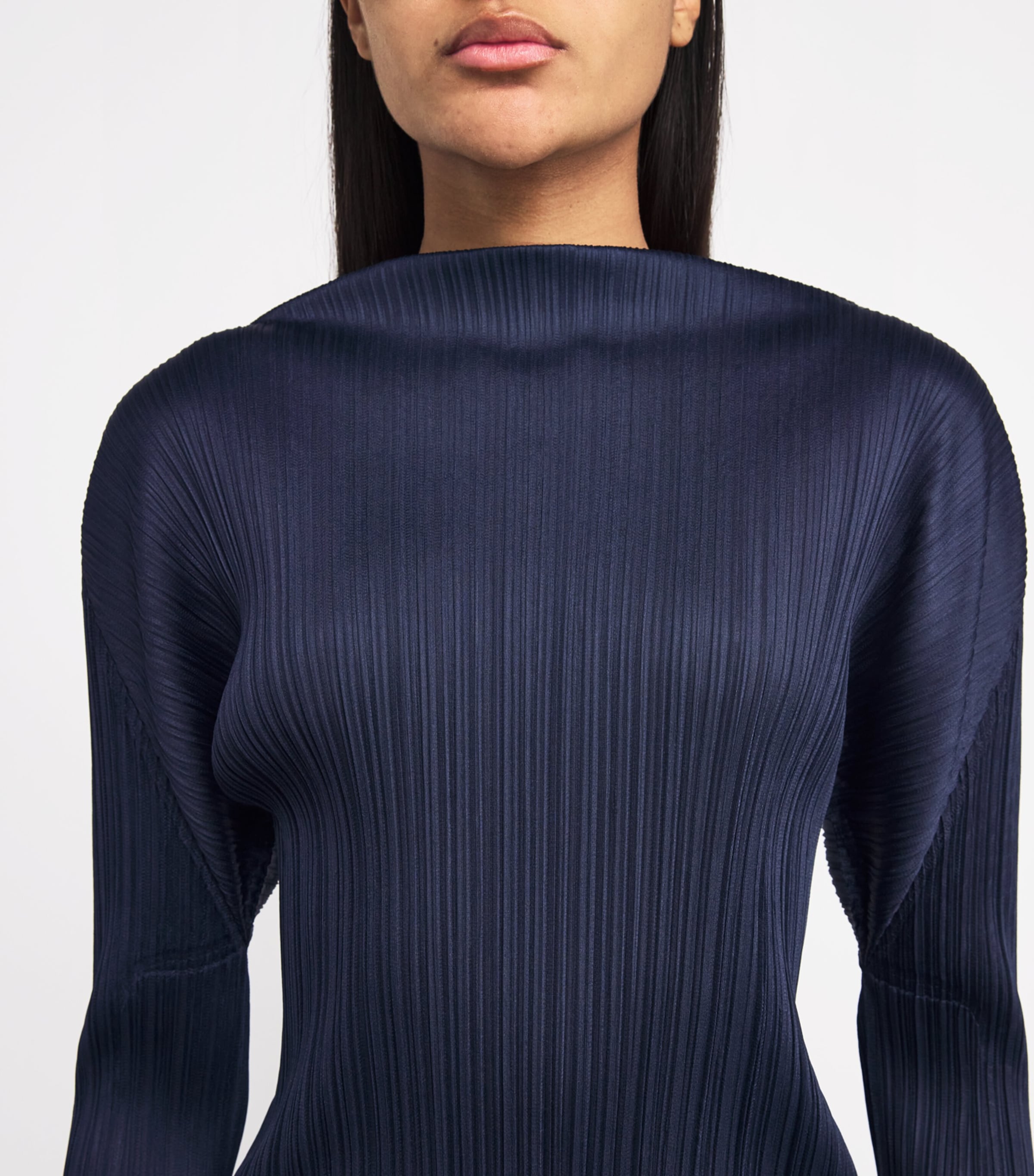 Pleats Please Issey Miyake Navy New Colorful Basics 4 Long-Sleeve